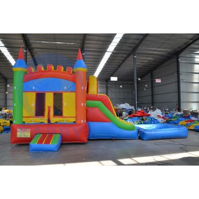 Certificado CE Crianças Casa de salto inflável comercial com escorrega e piscina