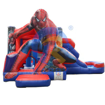 Spiderman Castle Slide Combo com piscina no parque de diversões comercial inflável
