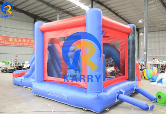 Spiderman Castle Slide Combo com piscina no parque de diversões comercial inflável