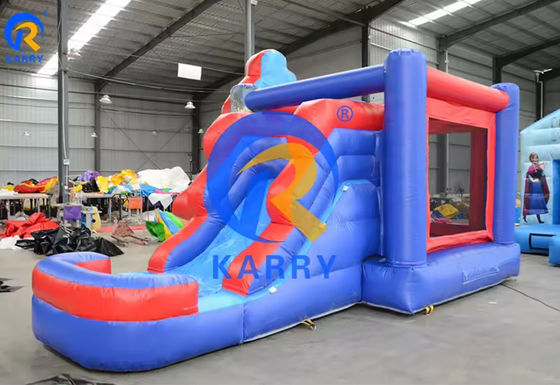 Spiderman Castle Slide Combo com piscina no parque de diversões comercial inflável