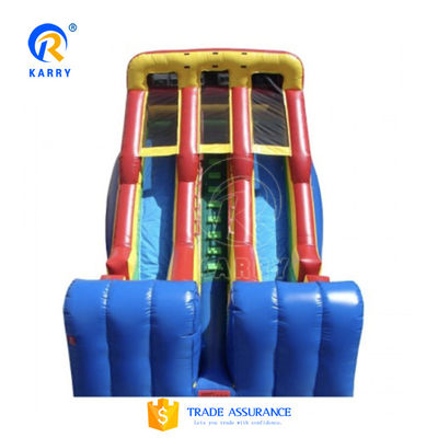 Slide de água inflável de 25FT com piscina de água e padrão de palmeira Casa grande de salto