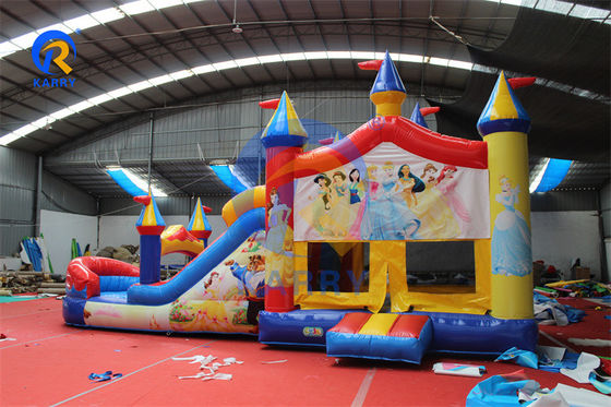 PVC inflável casa de salto deslizamento de água combo para festa princesa unisex jardim de diversão