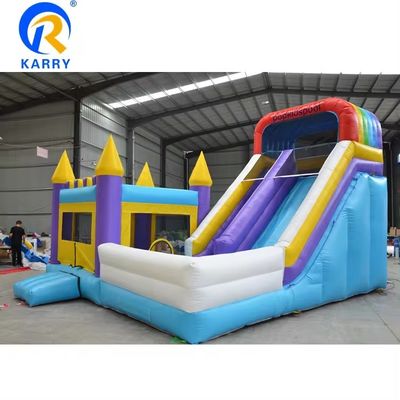 Grande escorrega de água inflável com piscina para crianças popular castelo de saltos e sopro unisex
