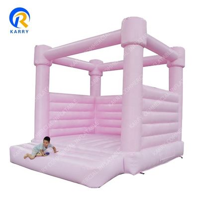 Castelo de salto rosa pastel personalizável para casamento ou festa de aniversário