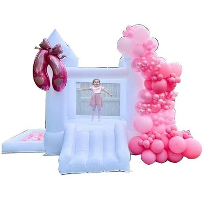 Casa ou Negócios Castelo inflável branco Trampolim de salto com opções personalizáveis