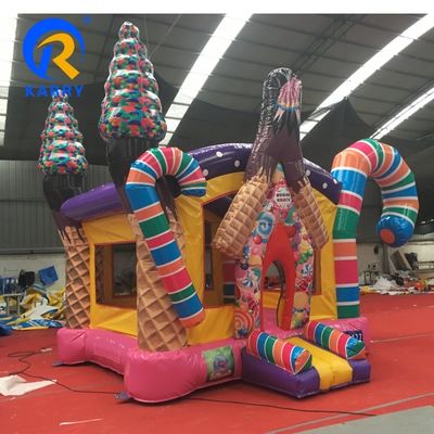Unisex inflável casa de saltos para crianças portátil casa de doces PVC castelo de saltos com sopro
