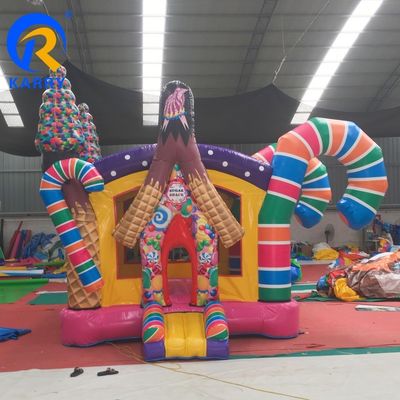 Unisex inflável casa de saltos para crianças portátil casa de doces PVC castelo de saltos com sopro