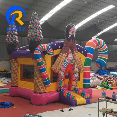 Unisex inflável casa de saltos para crianças portátil casa de doces PVC castelo de saltos com sopro