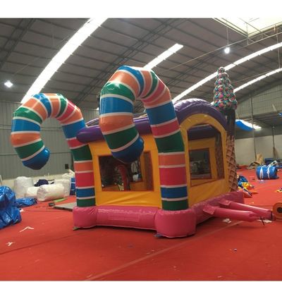 Unisex inflável casa de saltos para crianças portátil casa de doces PVC castelo de saltos com sopro
