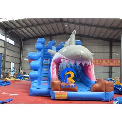 Slide de água inflável de tubarão grande personalizado para piscina OEM ocasião comercial
