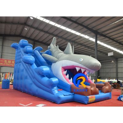 Slide de água inflável de tubarão grande personalizado para piscina OEM ocasião comercial