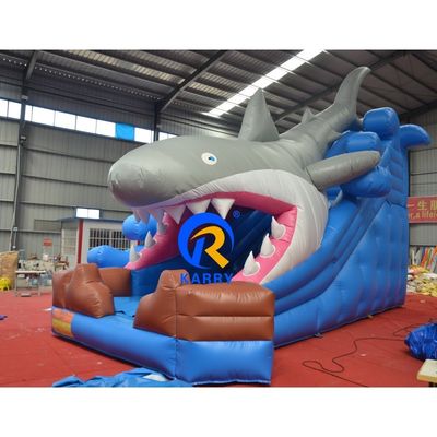 Slide de água inflável de tubarão grande personalizado para piscina OEM ocasião comercial