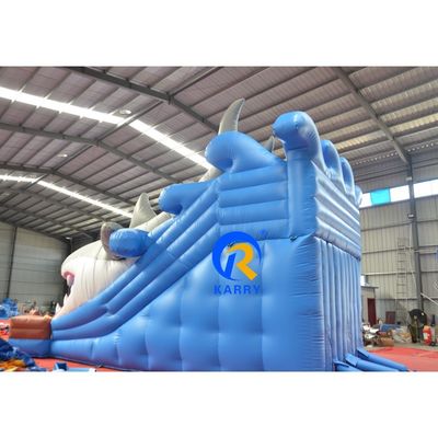 Slide de água inflável de tubarão grande personalizado para piscina OEM ocasião comercial