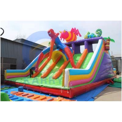 Homem-Aranha Comercial Casa de Salto Obstáculo Castelo Combo Salto Inflavel Slide de Água