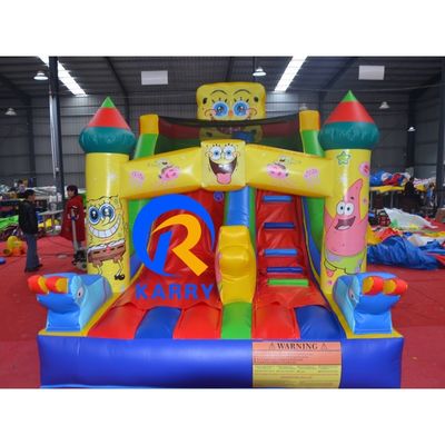 Casa de salto e escorrega seca de PVC inflável comercial para aluguel de festas em ambientes internos 8x3x5m