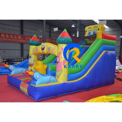 Casa de salto e escorrega seca de PVC inflável comercial para aluguel de festas em ambientes internos 8x3x5m