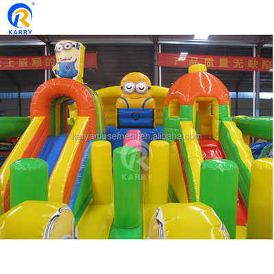 Acessórios de sopradores de ar Minions infláveis Fun City Castelo de saltos para o tempo de brincadeira das crianças