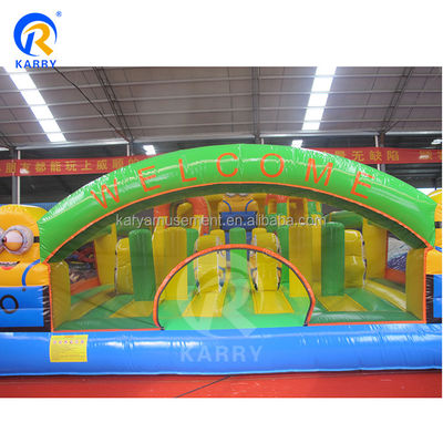 Acessórios de sopradores de ar Minions infláveis Fun City Castelo de saltos para o tempo de brincadeira das crianças