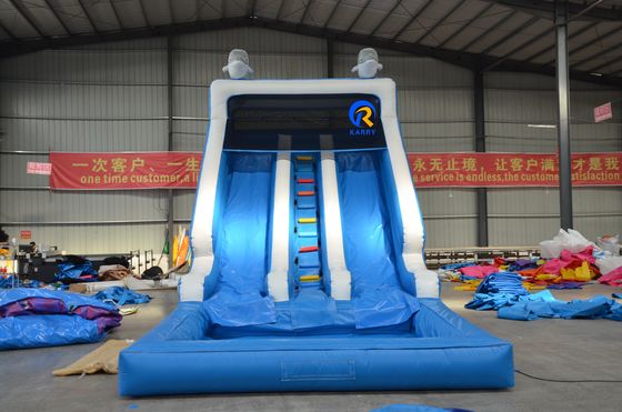 Capacidade máxima 100-500 kg Slide de água inflável comercial de duplo uso para crianças adultas