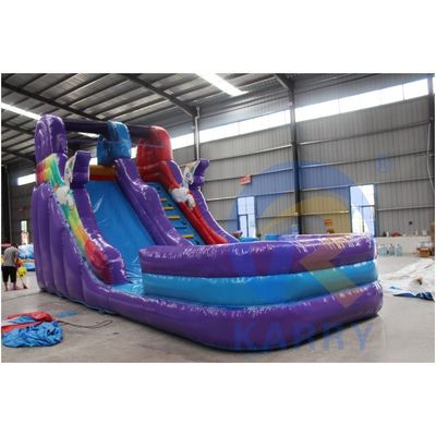 OEM aceito Mini Unicorn PVC deslizamento de água inflável com piscina e balanço de escalada