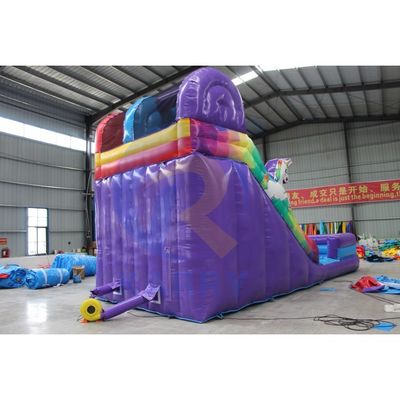 OEM aceito Mini Unicorn PVC deslizamento de água inflável com piscina e balanço de escalada