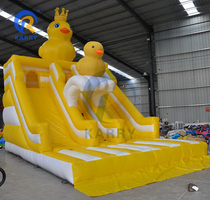 Unisexo Pequeno Pato Amarelo tema Salto Castelo Slides Duplos para Parque Infantil