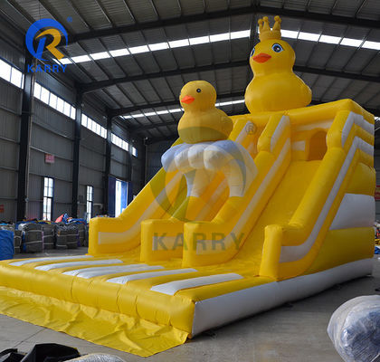 Unisexo Pequeno Pato Amarelo tema Salto Castelo Slides Duplos para Parque Infantil