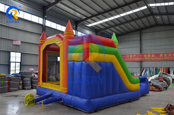 Casa de salto de lápis de cor inflável equipada com ventilador e design personalizável