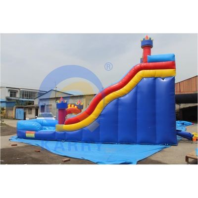 Indoor Red and Blue Kids Water Park Slide inflável de jogos com logotipo de impressão digital