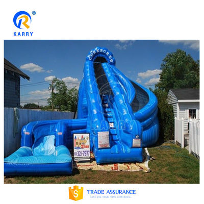 Slide de água inflável de PVC azul com piscina Karry Tropical Jumping Bouncy Castle