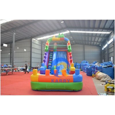 16' Blocos de construção húmido/seco Slide de água inflável Casa de salto Combinação para brincar em família