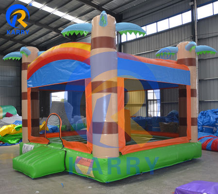 Casa inflável para crianças com cama de trampolim de palmeira personalizável