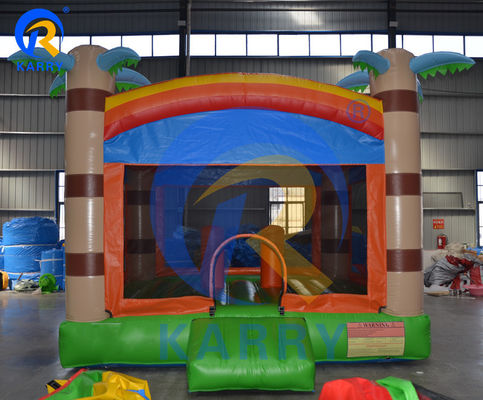 Casa inflável para crianças com cama de trampolim de palmeira personalizável