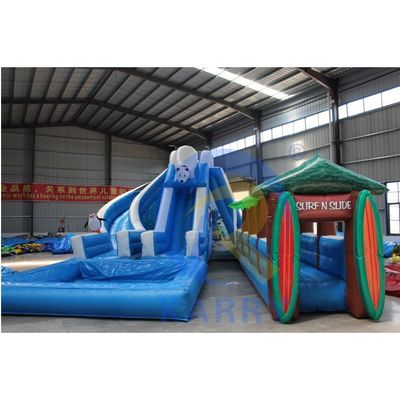Deslizamento de água comercial inflável Urso Polar Polar Mergulho Ártico Dual Lane para diversão ao ar livre