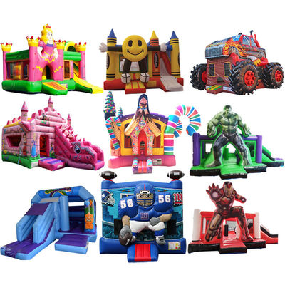 Unisex Mega Rosa Slide Inflavel de Água com piscina de água e casa de salto Combinação All-In-One