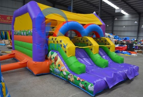 Termos de pagamento T/T Casa de salto inflável ao ar livre com escorregas duplas e material de PVC
