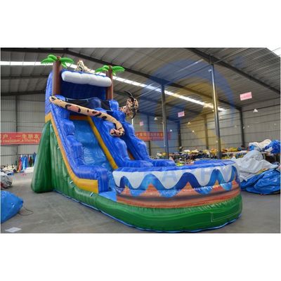 Ocasião Comercial PVC Área Preenchida de Água Pára-quedas Inflável Slide de Água com piscina
