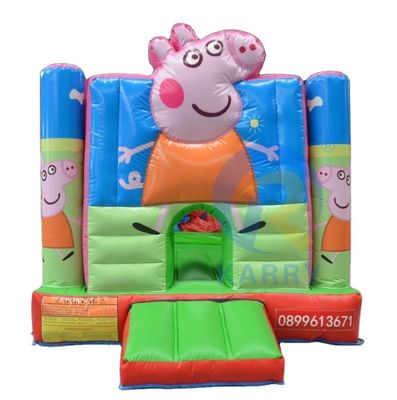 Promoção de Eventos Comerciais Slide do Castelo Inflável com Crianças Cartoon Pig Bounce House