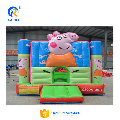 Promoção de Eventos Comerciais Slide do Castelo Inflável com Crianças Cartoon Pig Bounce House