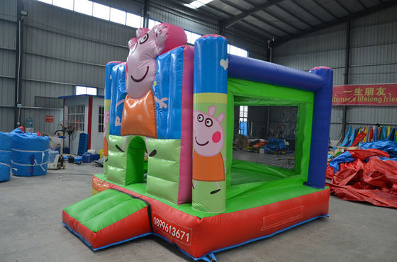 Promoção de Eventos Comerciais Slide do Castelo Inflável com Crianças Cartoon Pig Bounce House
