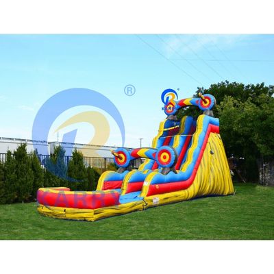 Carry Target 0,55mm PVC Tarpaulin Amarelo Magic Color Slide de água inflável com piscina