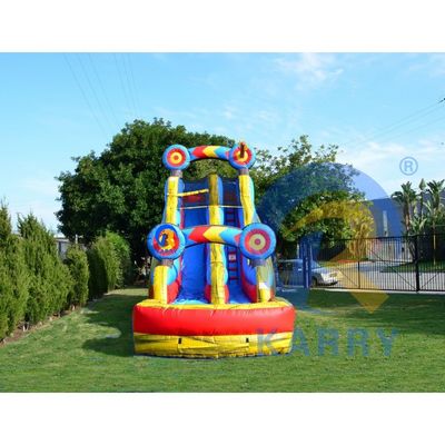 Carry Target 0,55mm PVC Tarpaulin Amarelo Magic Color Slide de água inflável com piscina