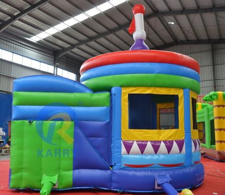 PORTABLE Castelo de PVC cilindrico com deslizamento lateral e cúpula inflável A melhor experiência de festa