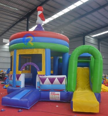 PORTABLE Castelo de PVC cilindrico com deslizamento lateral e cúpula inflável A melhor experiência de festa