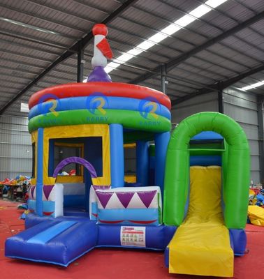 PORTABLE Castelo de PVC cilindrico com deslizamento lateral e cúpula inflável A melhor experiência de festa