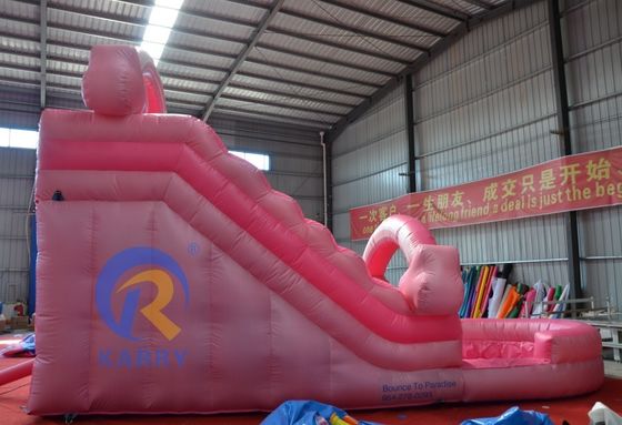 Slide de água inflável rosa comercial para adultos para diversão ao ar livre