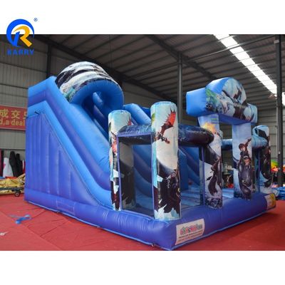 Parque de Jogos ao Ar Livre PVC de qualidade comercial Como Treinar o Seu Dragão Bouncer Inflável com 2 Jogos de Slides
