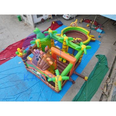 Dino Park Air Bounce House Combo Slide Bouncers Jumpers para crianças