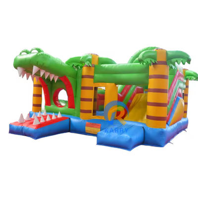 Pretty Good Jungle Crocodile Castle Slide inflável para negócios comerciais de aluguer