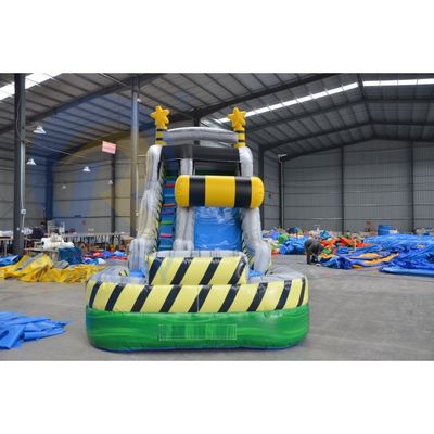 Acessórios padrão CE Slide tóxico inflável quadrado com slide de animais de piscina e selva